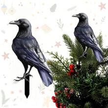 AuroraX Black Halloween Ornament Vintage Plastic Raven 1