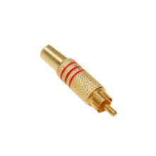 100pcs Gold Tone Male RCA Plug Audio Connector Metal Spring Adapter