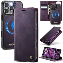 CaseMe iPhone 15 Pro Max Wallet Case Purple MagSafe RFID
