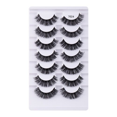 Curly False Eyelashes Natural Thick Voluminous 7 Pairs