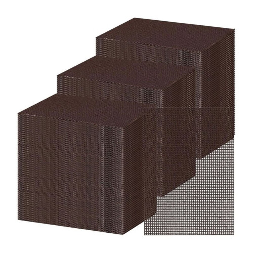 Pacote com 100 Telas de Limpeza para Chapas de 4x5,5 Polegadas, Pré-Tratadas e com Malha Abrasiva para Limpeza de Chapas Planas.
