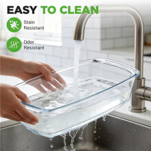2 Piece Glass Loaf Pan Set with Lids - Stackable 1.8L Glass Bread Baking Dishes - 2 Food Storage Containers