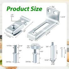 4X Bi-Fold Door Hardware Repair Kit, Closet Door Hardware voor 3/8 Inch Dikke Deuren, met Boven- en Onderscharnieren, Geleidewiel