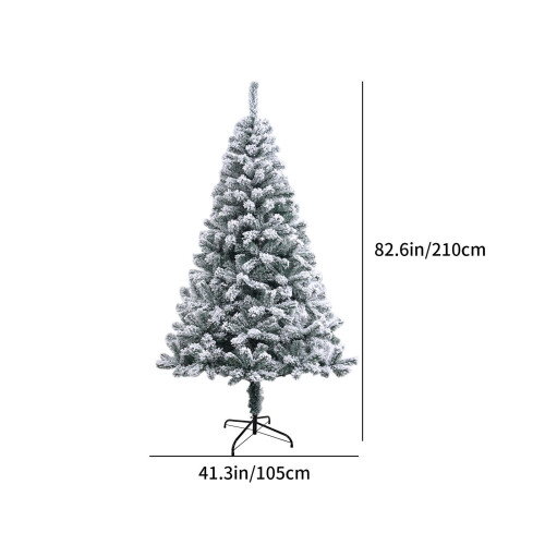 7ft Flocked Artificial Christmas Tree Snow Covered 2