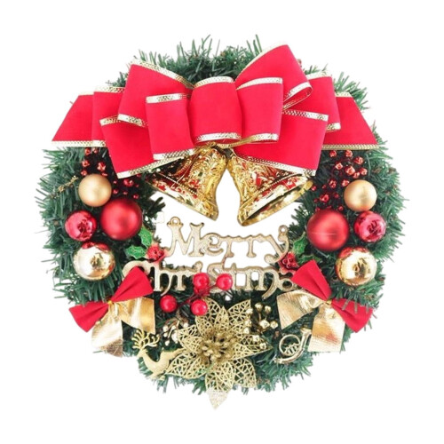 Christmas Wreath Gold Decor Pine Cones 18 Inch