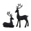 Matte Black Resin Reindeer Sculptures 2 pcs 1