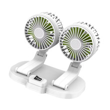Dual- Cooling Fan 360-Degree Rotation USB Electric Fan Car Interior Air Circulation Low Decibel Quiet Fan B