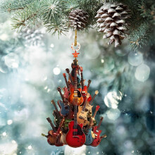 Rock Guitar Christmas Ornament Acrylic 9cm