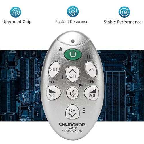 2X CHUNGHOP RM-L7  Universal Infrared Learning Remote Control Use for TV/SAT/DVD/CBL/DVB-T Copy Function Replacement