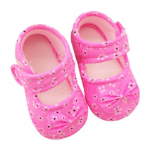Baby Girls Cotton Crib Shoes with Soft Sole and Bowknot