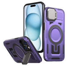 Purple Rugged MagSafe Case for iPhone 15 Plus 6.7 inch with
