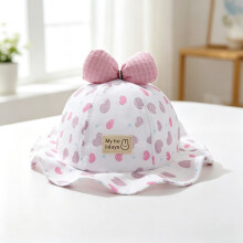 (Pink A) Baby Girl Cotton Sun Hat With Large Brim And Heart Pattern Fashion For Summer
