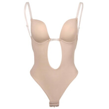 Women's U-Plunge Backless Bodysuit Deep V Seamless Thong
