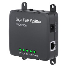 Splitter PoE Gigabit 30W A 5/9/12/18V, Ingresso A Larga Gamma per Telecamere di Sicurezza, Sistemi di Controllo Accessi
