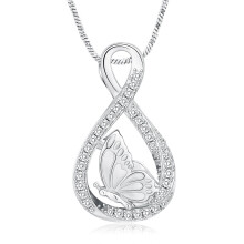 Butterfly Cremation Urn Necklace Stainless Steel 1