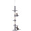 Floor to Ceiling Cat Tree 230-260cm Height Adjustable, 5-Tier Cat Tower with Scratching Posts, Hammock, Perches, Grey 1