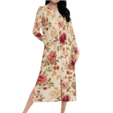 Women's Winter Warm Robe with Pockets Loose Fit Multicolor M