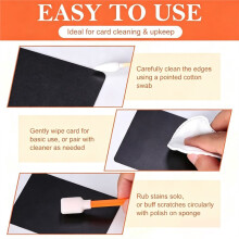 200 Pcs Card Cleaning Kit Trading Cards Repair Kit Includes Foam Swab Pointed Cotton Swab Cotton Disc with Storage Box