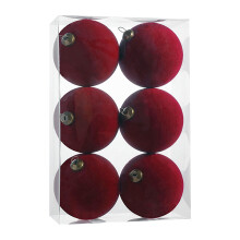 Flocking Ball Ornaments 3.15-Inch 6-Pack