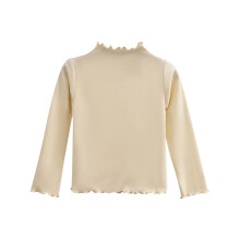 Girls Long Sleeve Turtleneck Pullover Top Beige Size 10-11