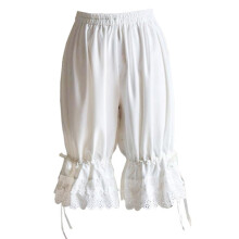 Women's Medieval Vintage Bloomers Shorts with Lace Bow and