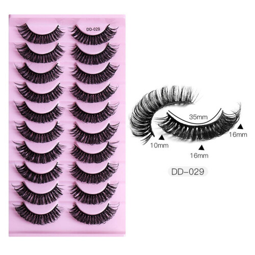 Synthetic False Eyelashes - Soft Natural Style, 10 Pairs