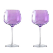 Purple High-Footed Champagne Flute Set of 2, 15.56 oz