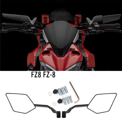 Motorcycle Rearview Mirrors with Reflector Spoiler 2PCS