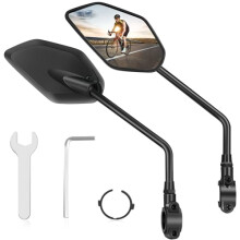 Bike Mirror Handlebar Mount Adjustable HD Lens 1 Pair