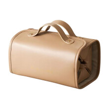 Folding Travel Makeup Bag for Women with Dividers and Handle