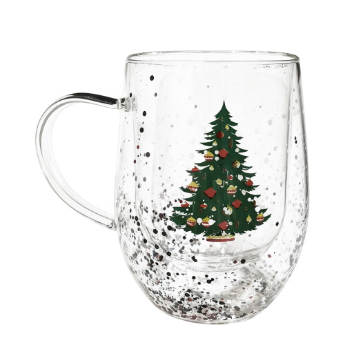Christmas Juice Glass Double Old Fashioned Reusable Cup