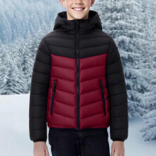 Kids Lightweight Warm Hooded Puffer Jacket 8-17 Years