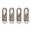 Universal Detachable Zipper Puller Metal Tabs 4 Pcs Brown 1