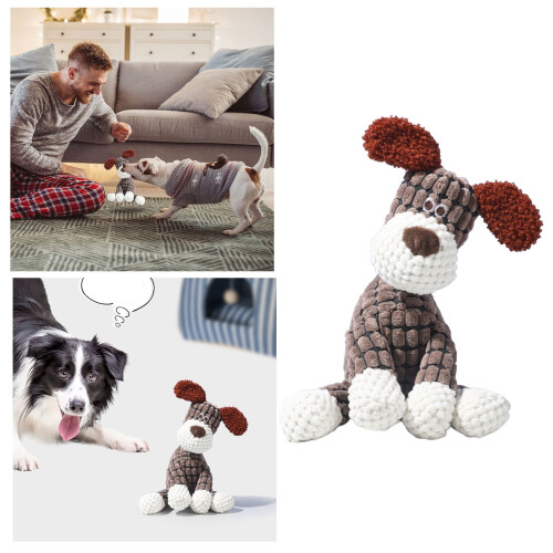 Soft Squeaky Dog Plush Toy for Teething and Aggressive