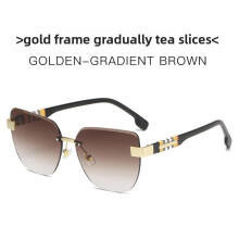 (Gradient Tea)Guarda-sóis sofisticados olhos de gato com elementos geométricos para looks casuais de festa