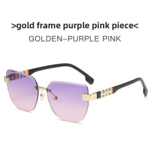 (Purple Pink)Guarda-sóis sofisticados olhos de gato com elementos geométricos para looks casuais de festa