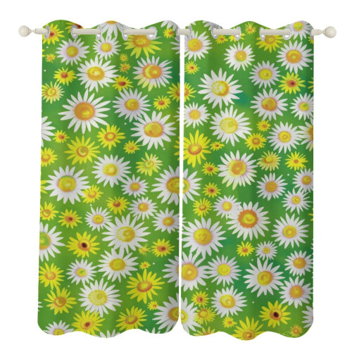 Floral Printed Window Curtains Blackout Thermal Insulated