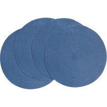 Round Braided Placemats Cotton Non-Slip Washable 15 Inch