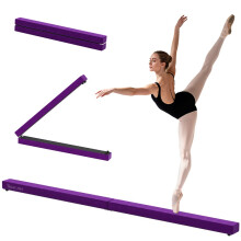 2.4M 8FT Gymnastics Folding Balance Beam Home Gym Training Exercise Sports - Purple