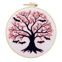 Halloween Embroidery Kit Ghost Gothic Cross Stitch Hoop