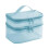 Cosmetic Bag Waterproof PU TPU Double Zipper Blue 1