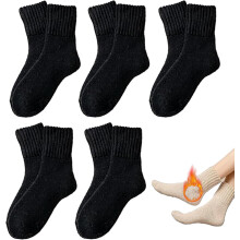 Women's Solid Mid-Calf Knit Socks, Soft Warm Casual Crew