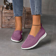 Willtoo Tennis Shoes Women's Slip-On Knit Loafers Purple