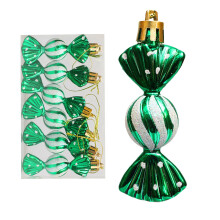 Christmas Candy Ornament Balls Green 6 pcs 3.14 inch