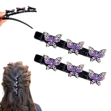 Rhinestone Braided Hair Clips for Women and Girls 4 pcs