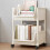 2-Tier Mobile Bookshelf with Wheels and Brakes 1