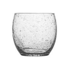 Clear Bubbled Glass Tumbler 12 oz Handblown Tempered