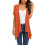 Women's Lightweight Open-Front Cardigan with Pockets Orange 2