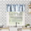 Seashell Kitchen Valance Curtain Vintage Blue Coastal Theme 2