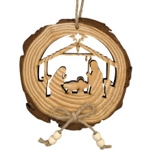 Wooden Hanging Christmas Ornament Laser-Cut Angel Reindeer